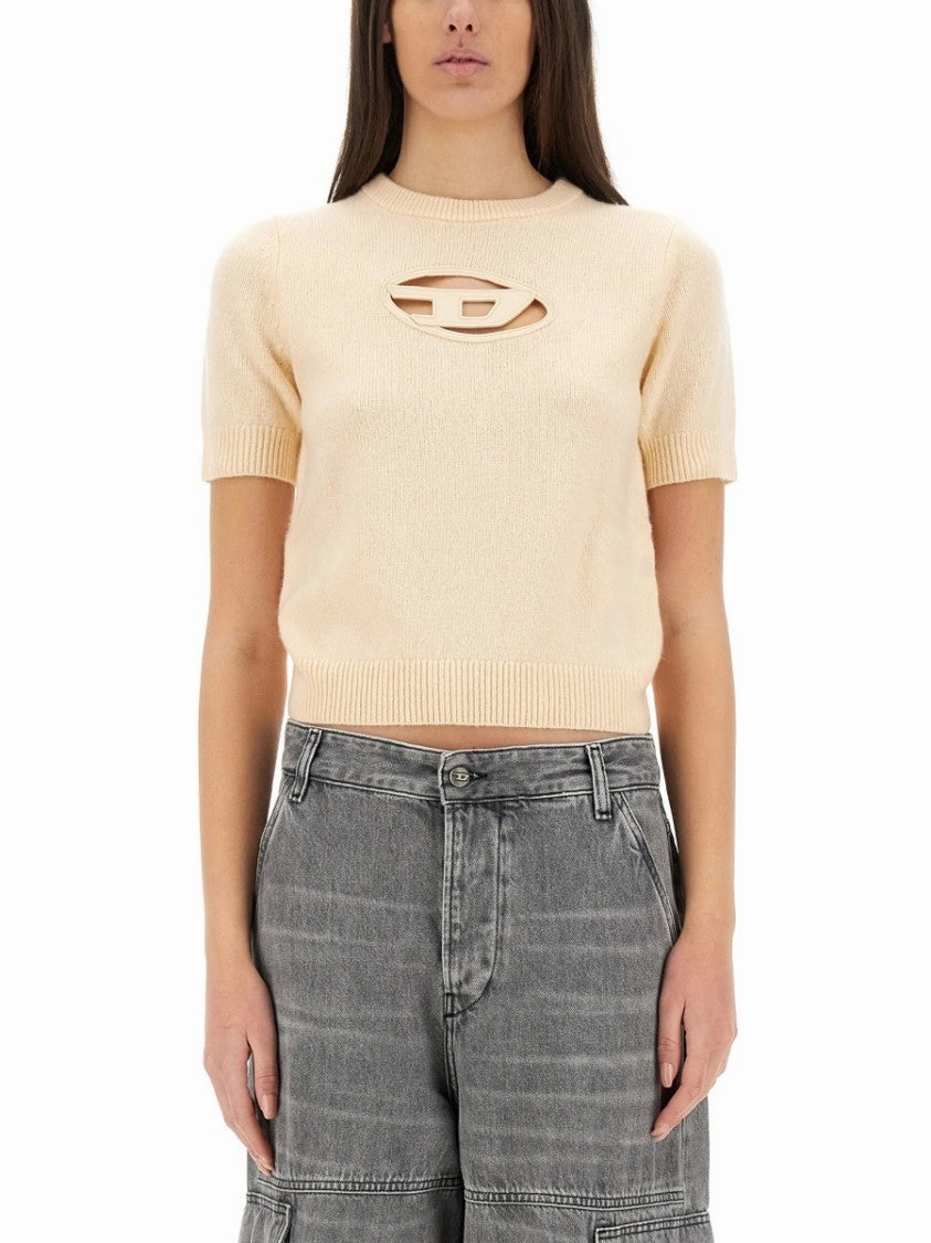 Cropped Jersey With Cut-Out Logo Detailing