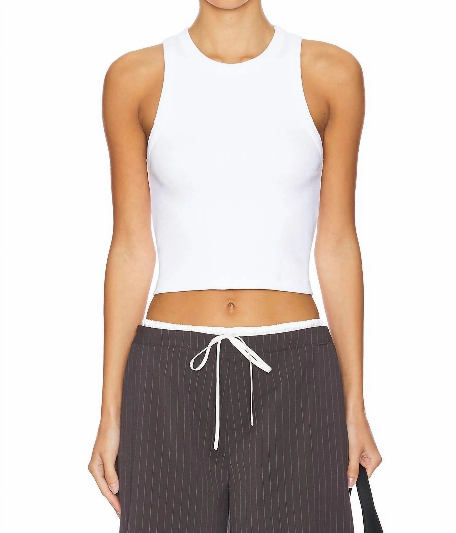 Cropped Not So Basic Tank Top In White