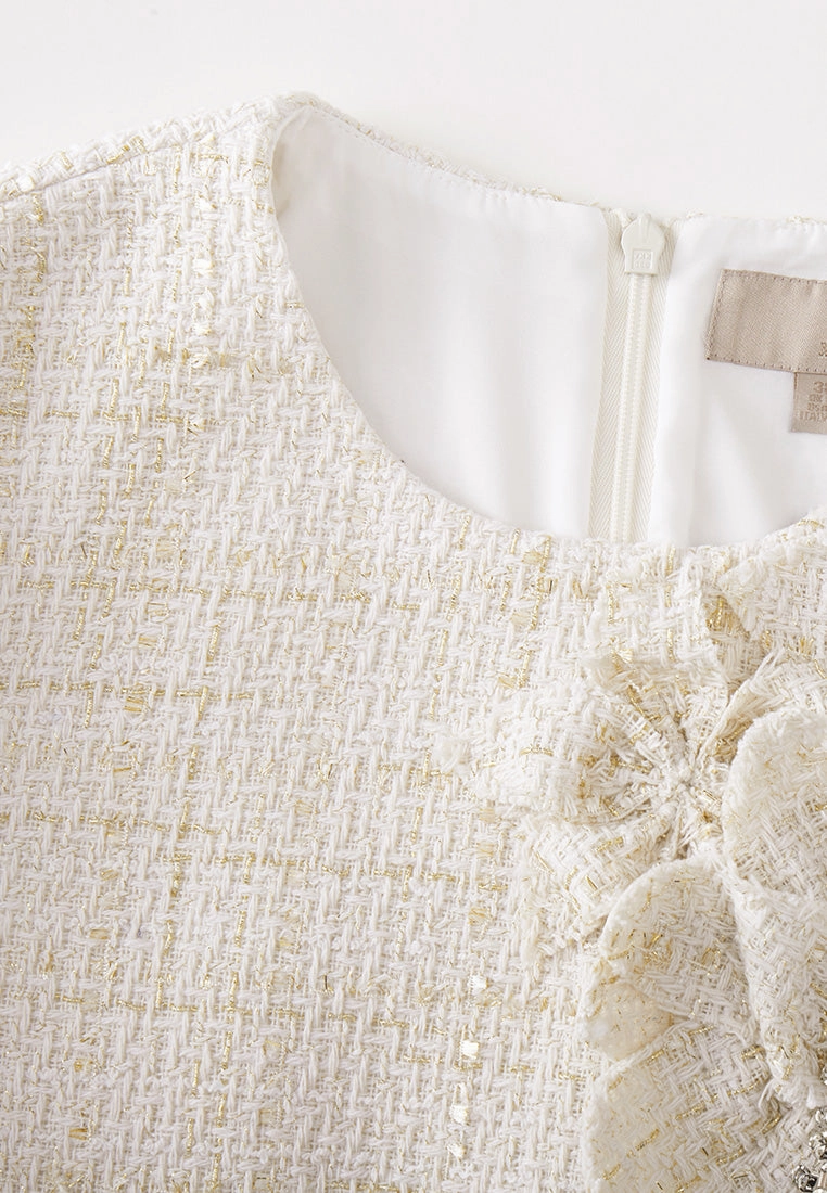 Crystal-detail Flower Embellished Dress