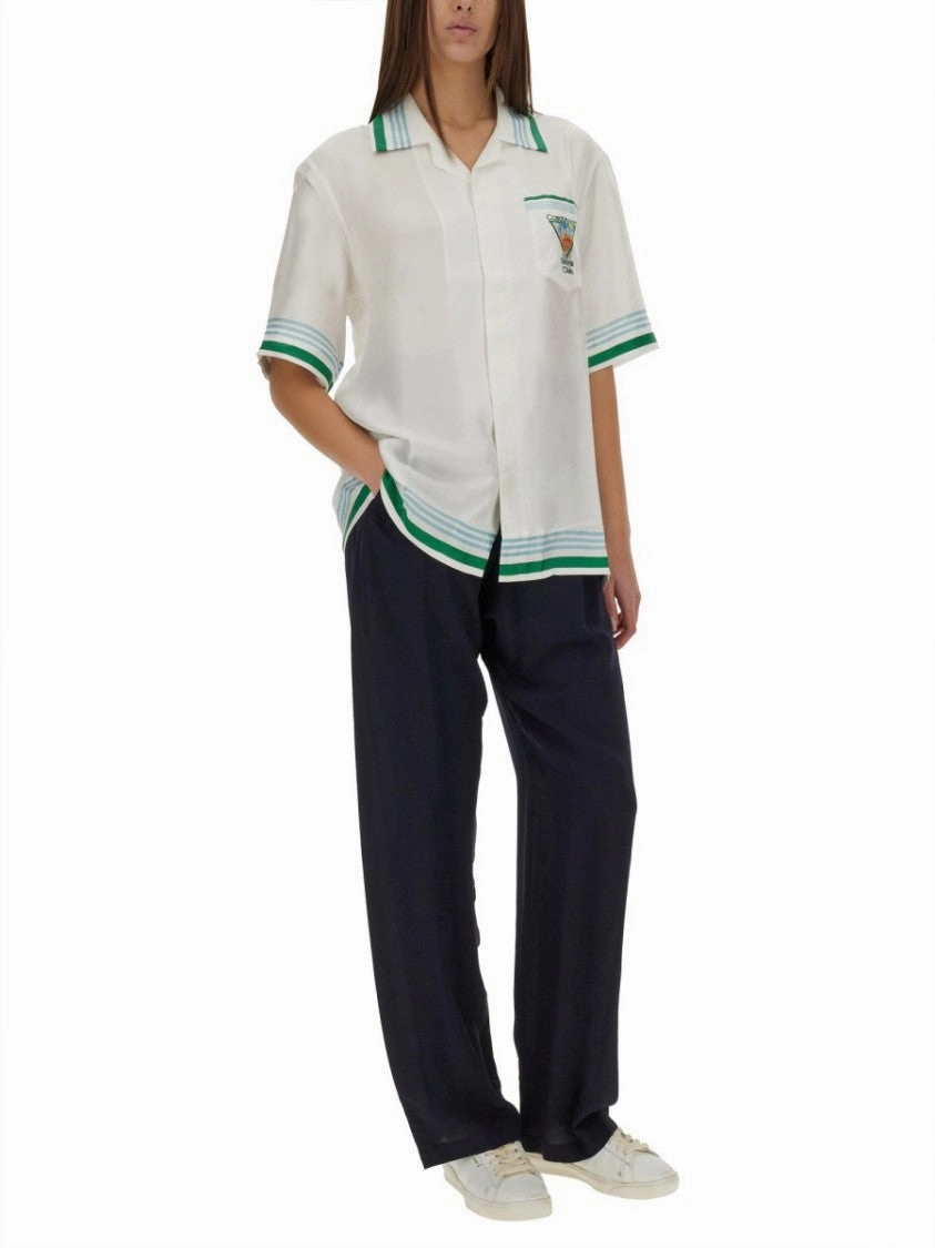 Cuban Collar Silk Shirt