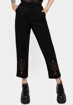 Cybele Embroidered Tapered Trousers Bottoms Womens - women's jeans sale