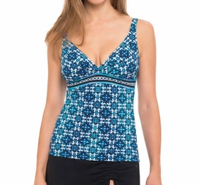 D-Cup V-Neck Tankini Top In Pro Collage Swim Womens - high-neck bikinis cheap