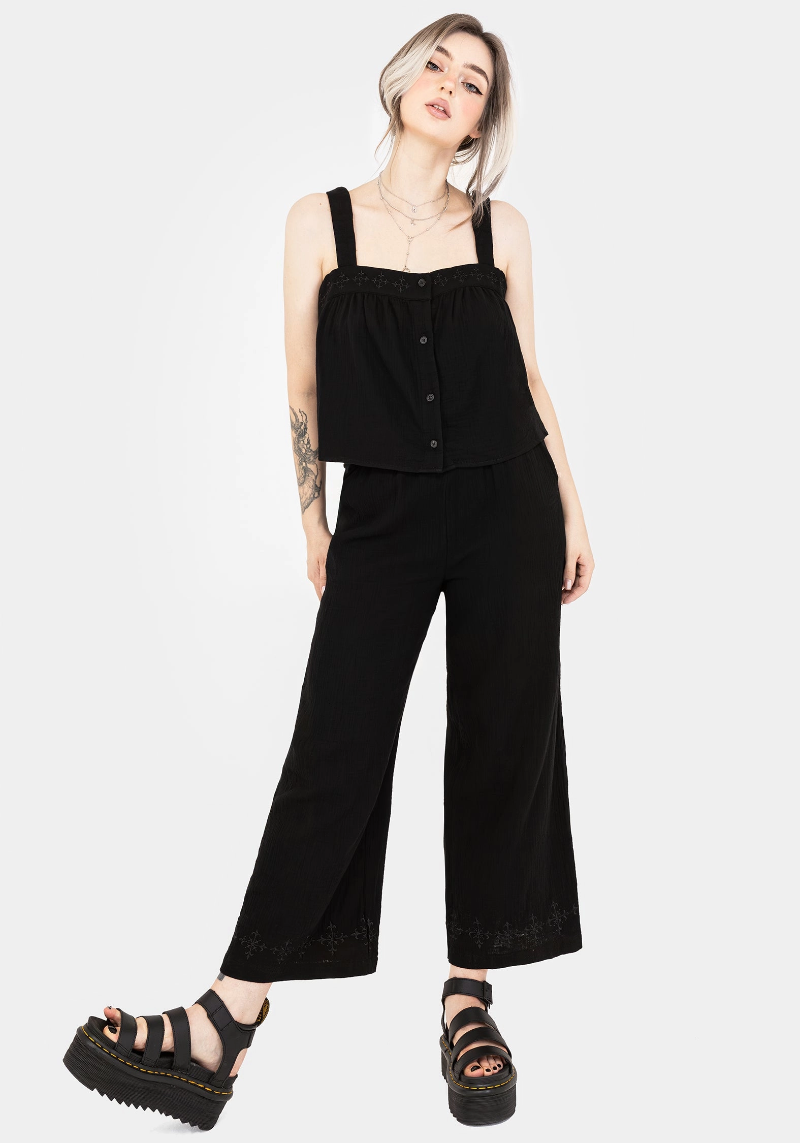 Damara Embroidered Cotton Culottes