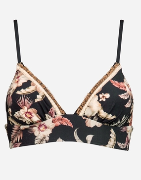 Deep Jungle Banded Halter Bikini Top C Cup - Dark Tropics Watercult - Watercult swimsuits sale