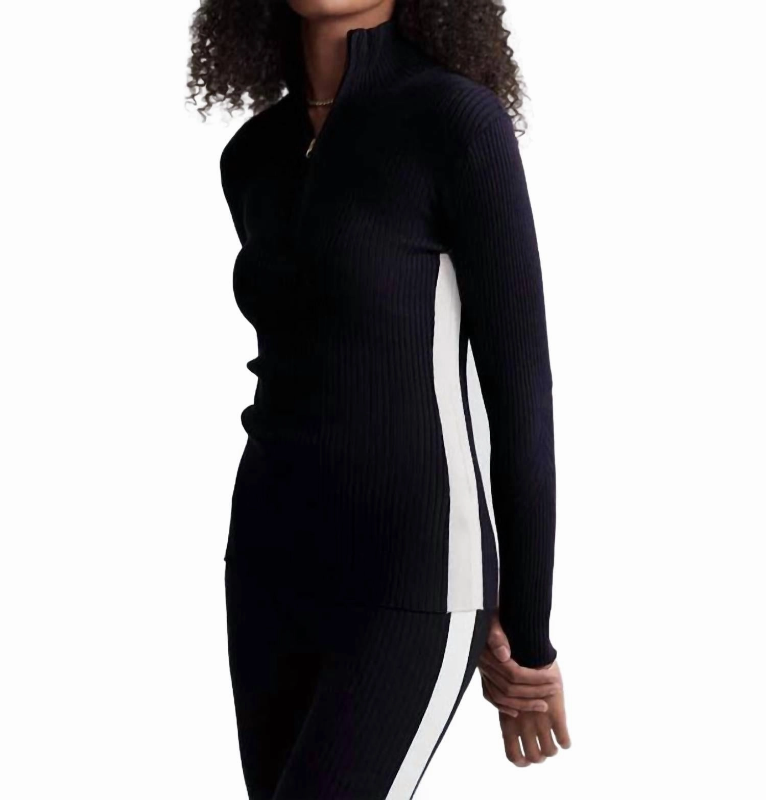 Demi 2.0 Half Zip Top In Black
