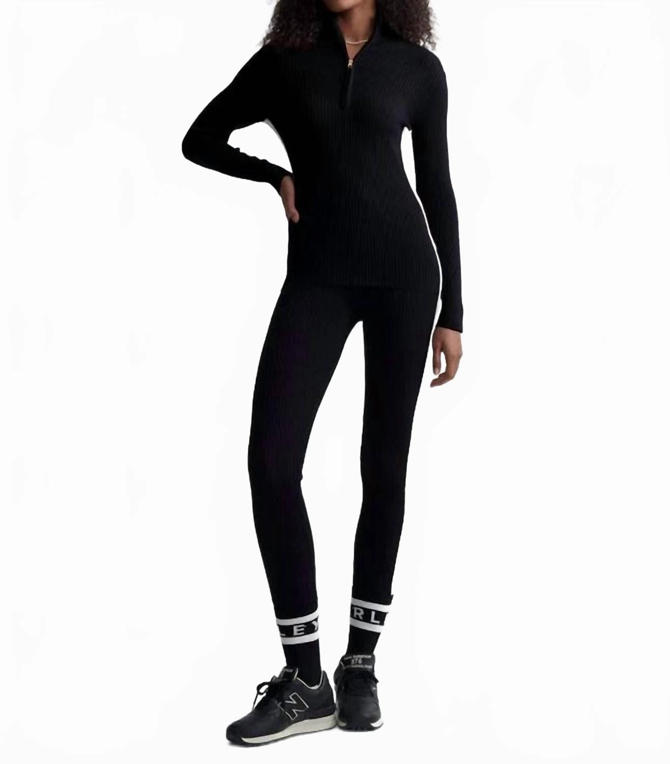 Demi 2.0 Half Zip Top In Black