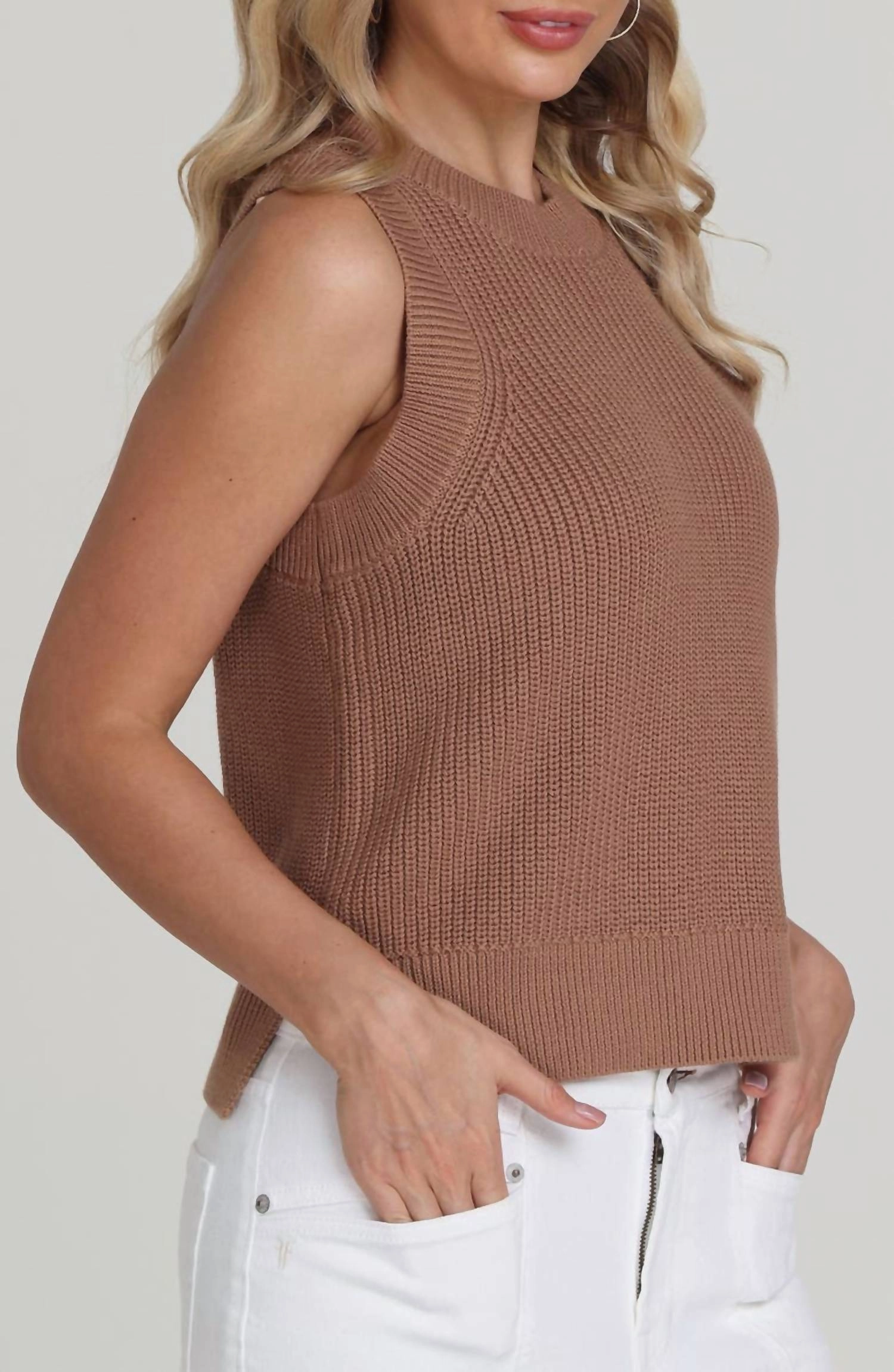 Demi Knit Tank In Cinnamon