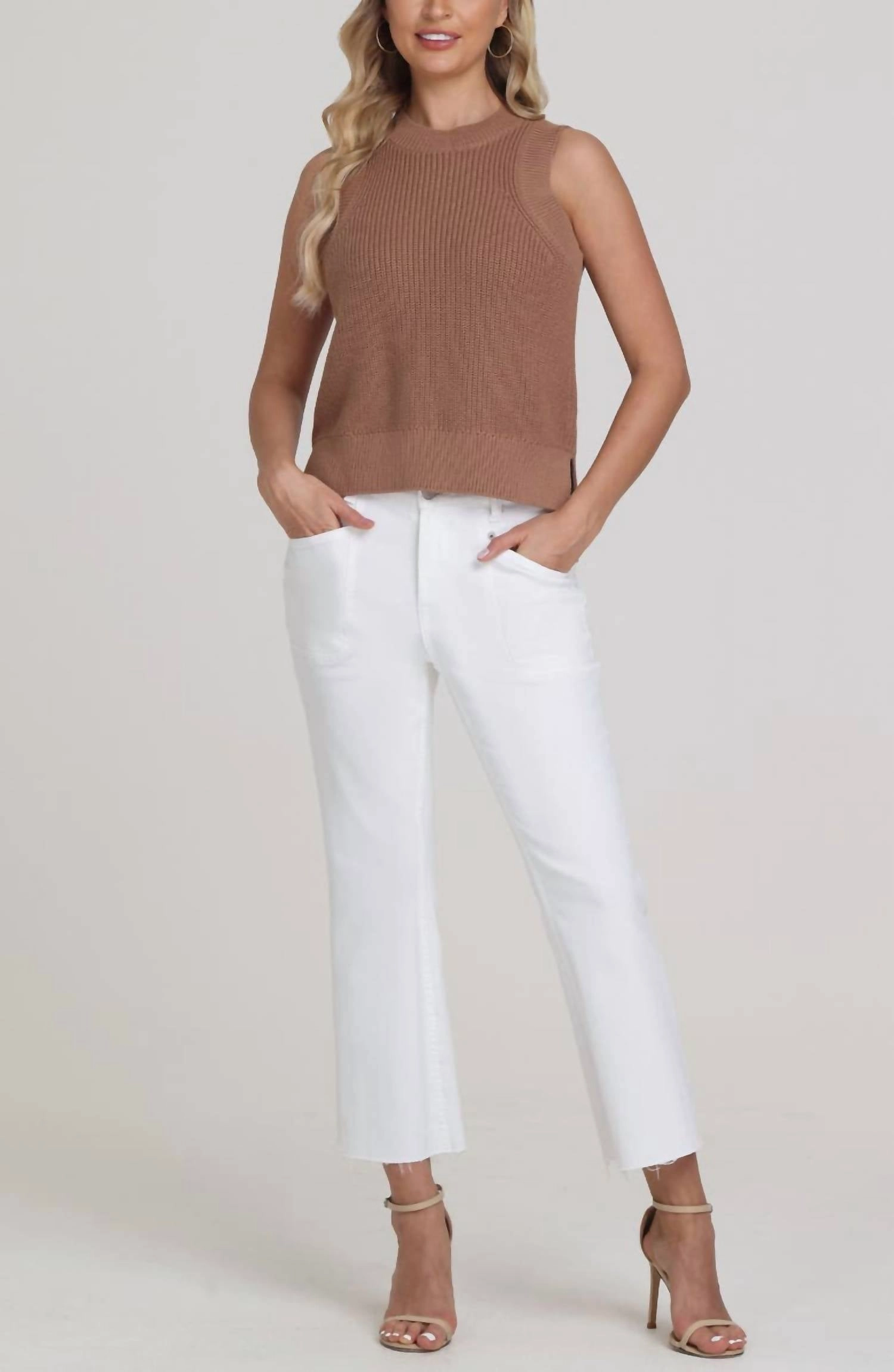 Demi Knit Tank In Cinnamon