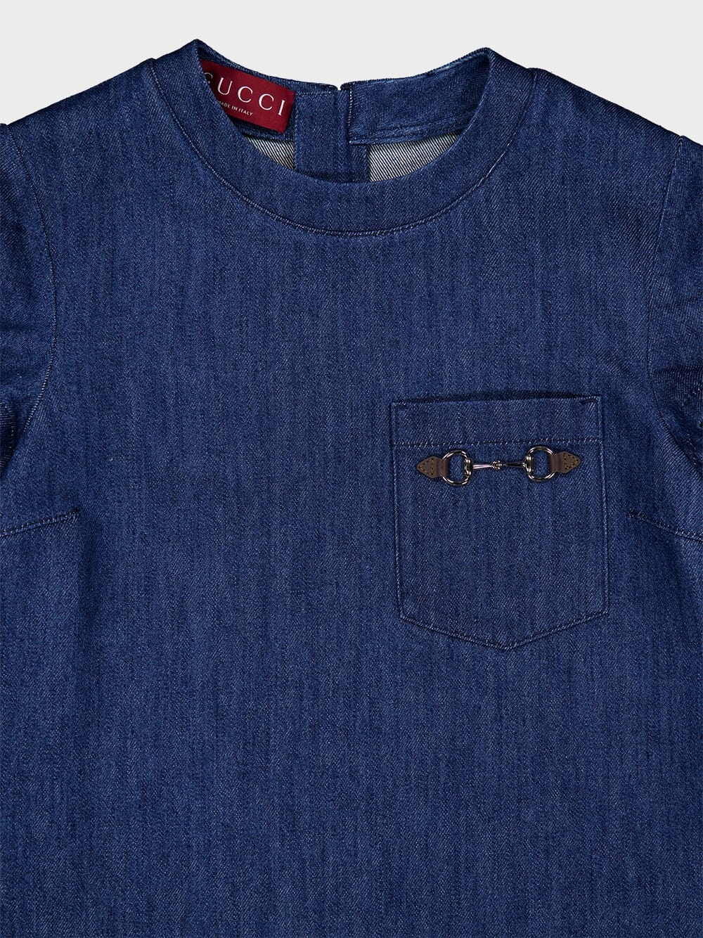 Denim Mini Dress with Horsebit