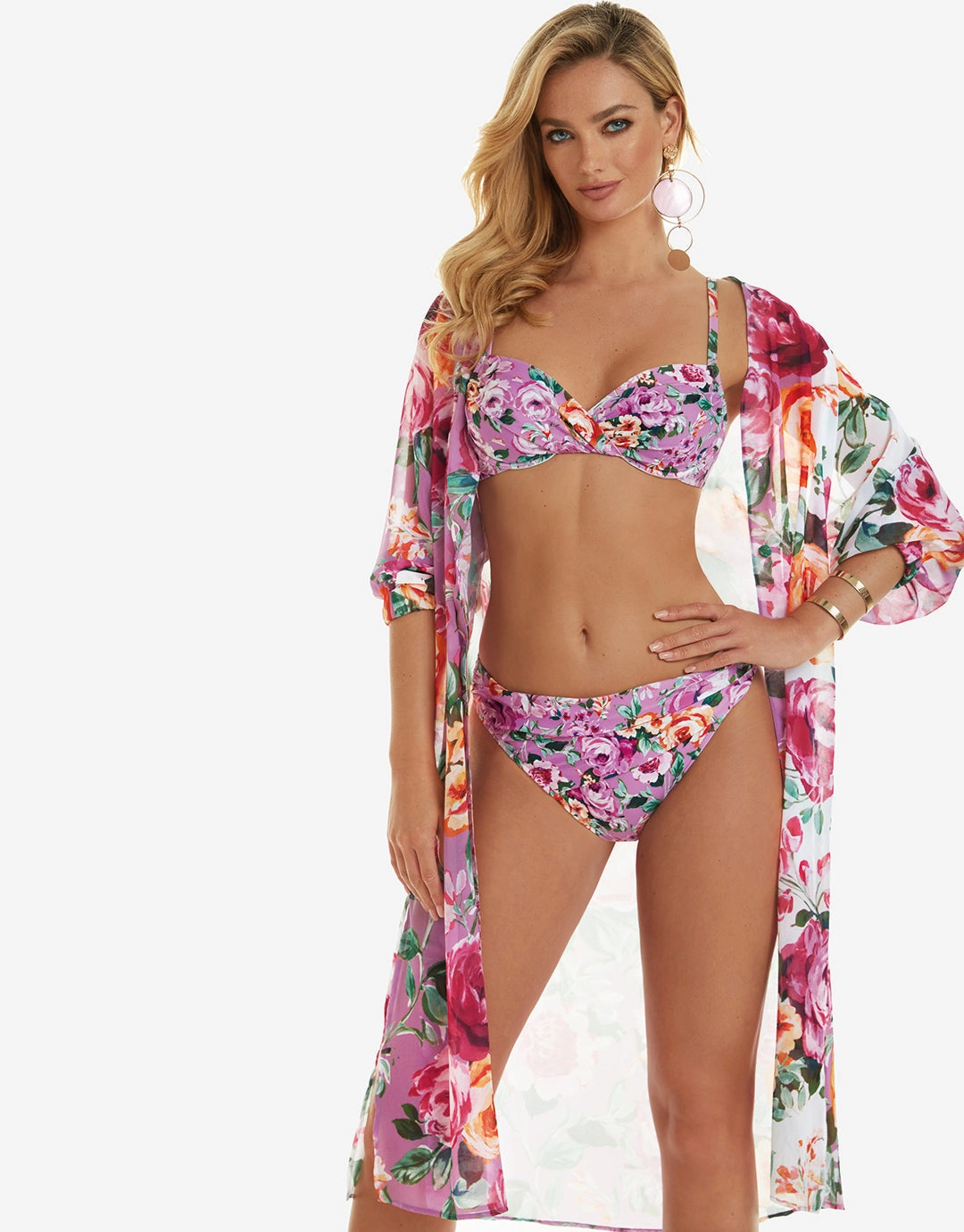 Desire Midi Length Beach Shirt - Purple Roidal - Roidal activewear best price