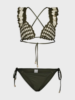 Devi Triangle Crochet Bikini Swim Womens clearance sale