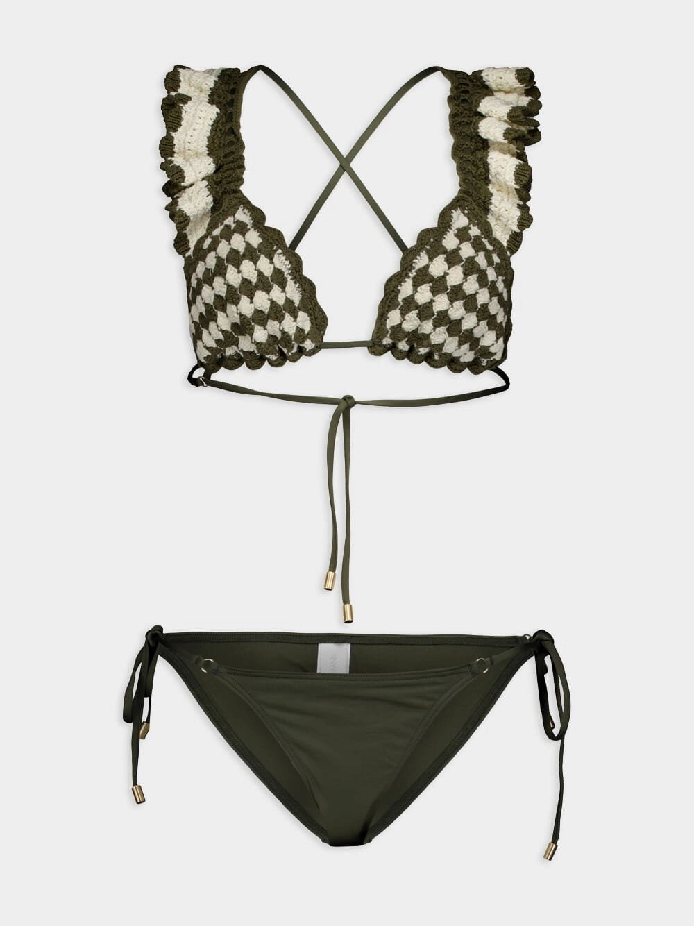 Devi Triangle Crochet Bikini Swim Womens clearance sale