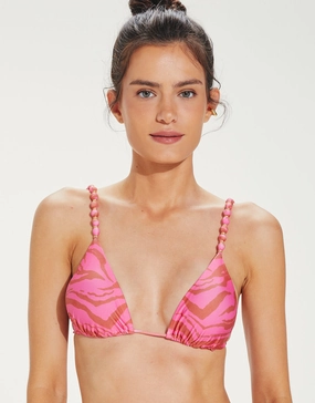 Diani Beads Parallel Tri Bikini Top - Pink ViX Paula Hermanny - ViX swimwear outlet