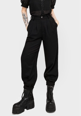 Dianne Embroidered Balloon Trousers - Black Bottoms Womens - women's jeans sale