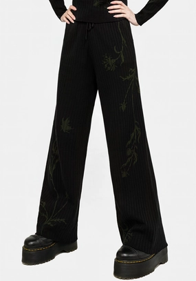Diastella Floral Jacquard Rib Knit Trousers Bottoms Womens - women's jeans sale