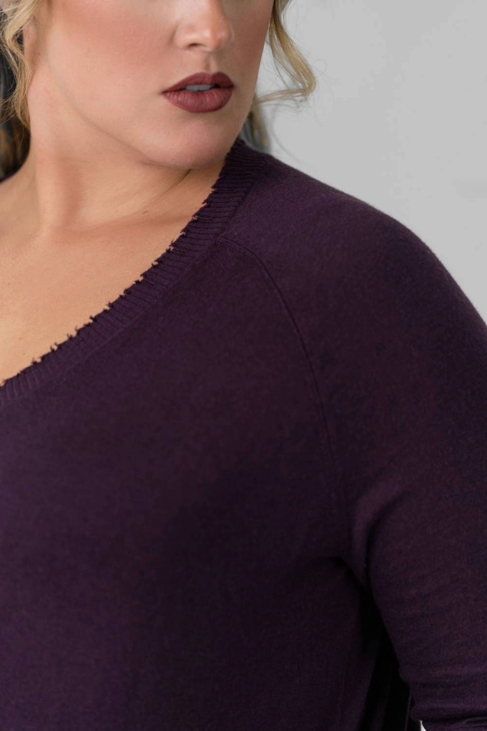 Distressed Top - Plus In Loganberry