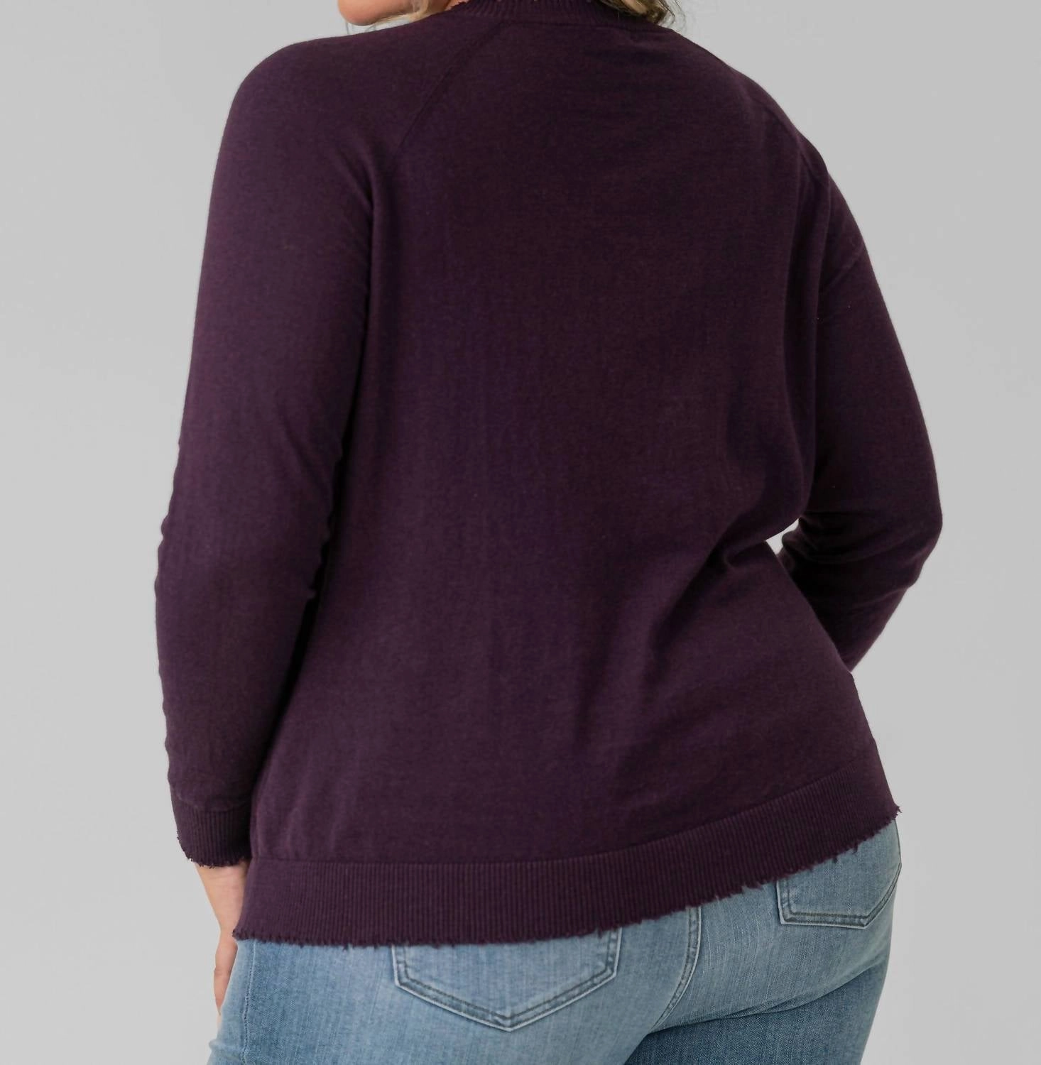 Distressed Top - Plus In Loganberry
