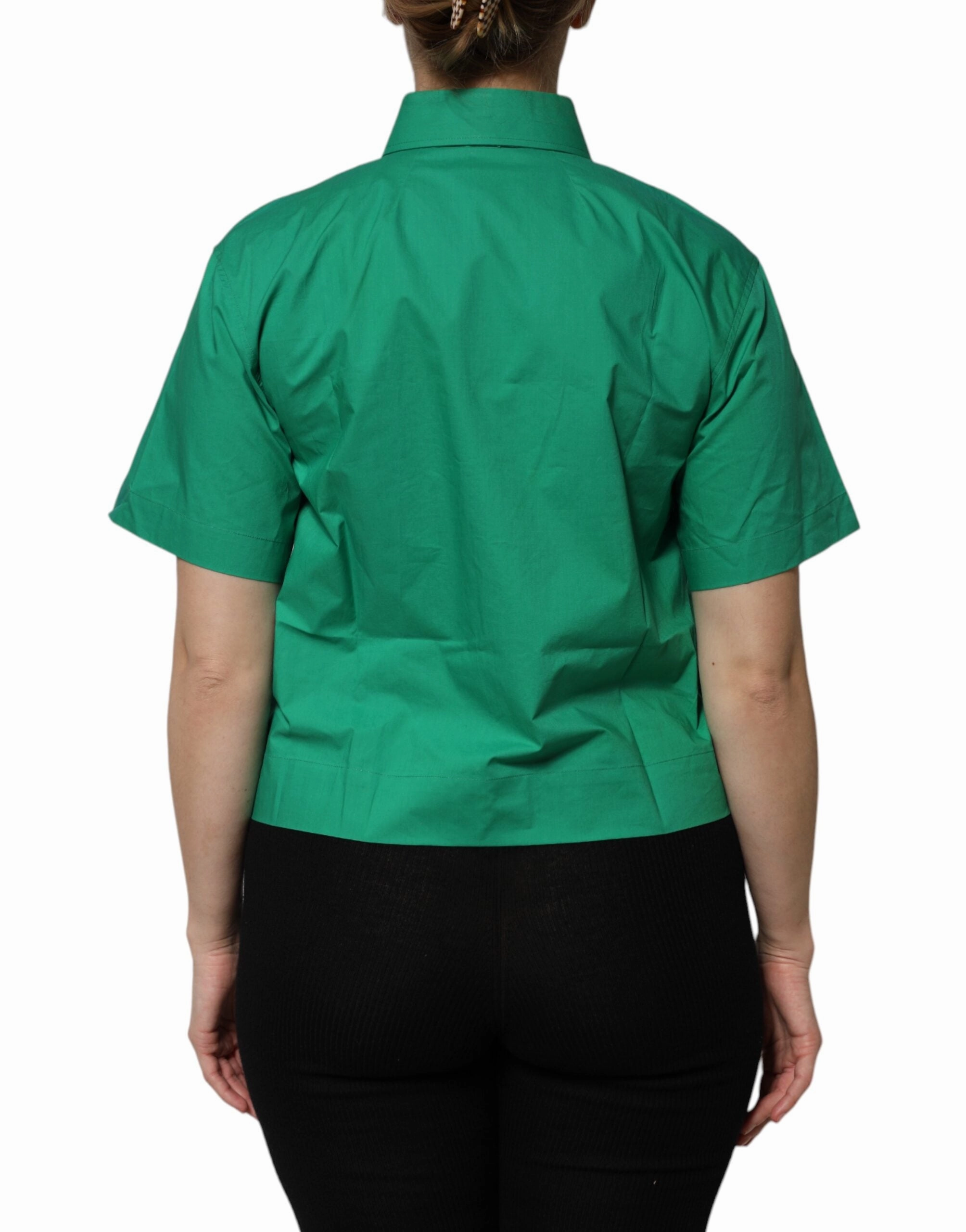 Dolce & Gabbana Colla Cotton Short Sleeves Blouse Women's Top (Pre-Owned)