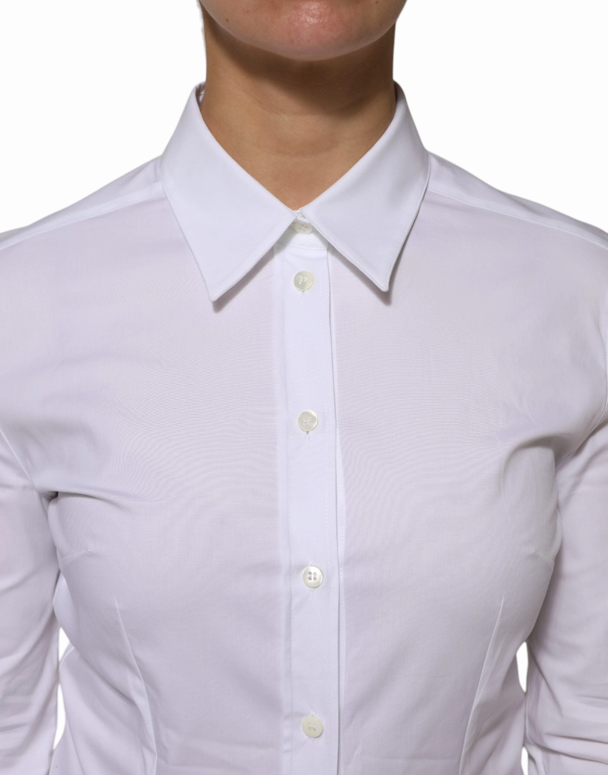 Dolce & Gabbana Cotton Colla Long Sleeves Shirt Women's Top (Pre-Owned)