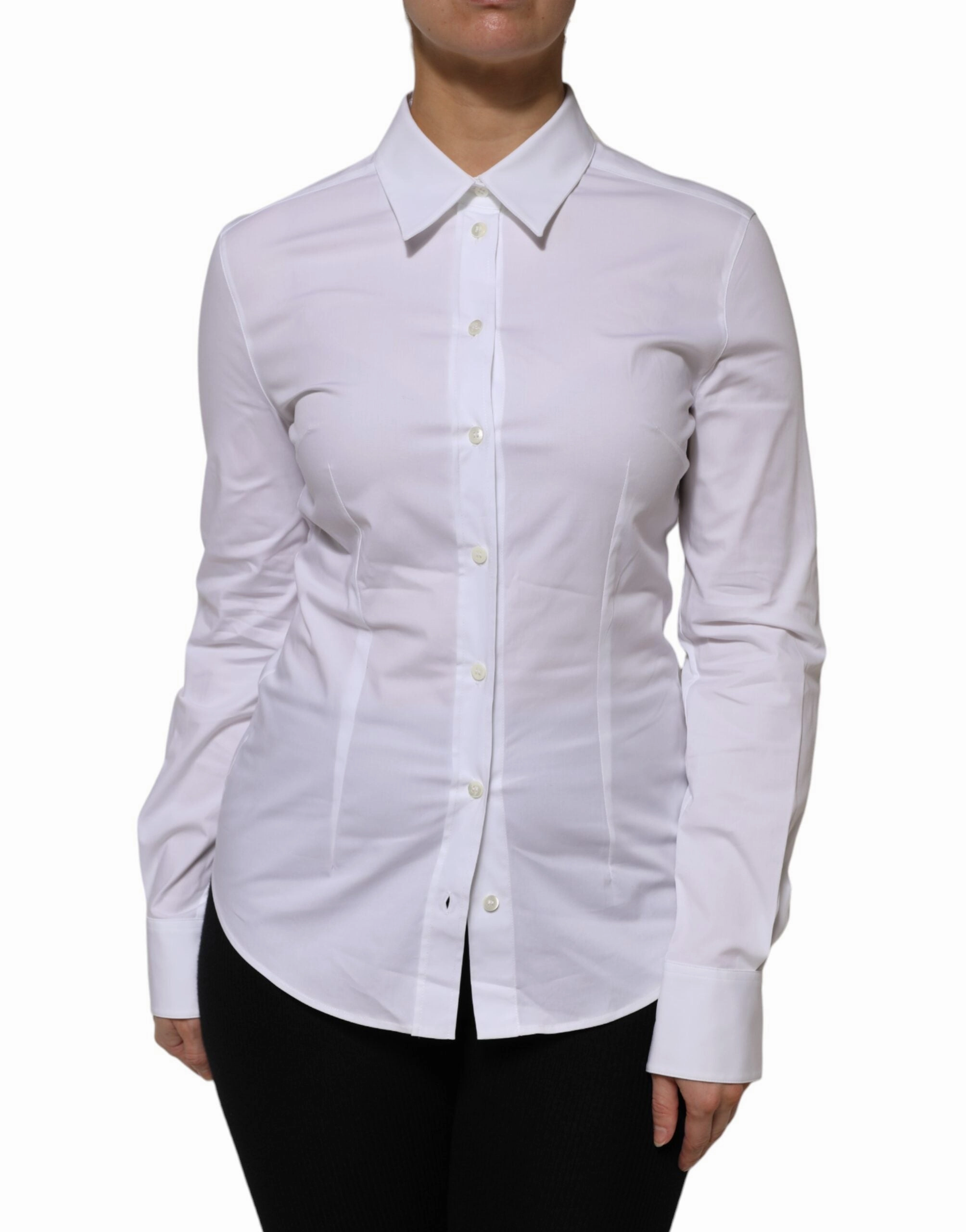 Dolce & Gabbana Cotton Colla Long Sleeves Shirt Women's Top (Pre-Owned)