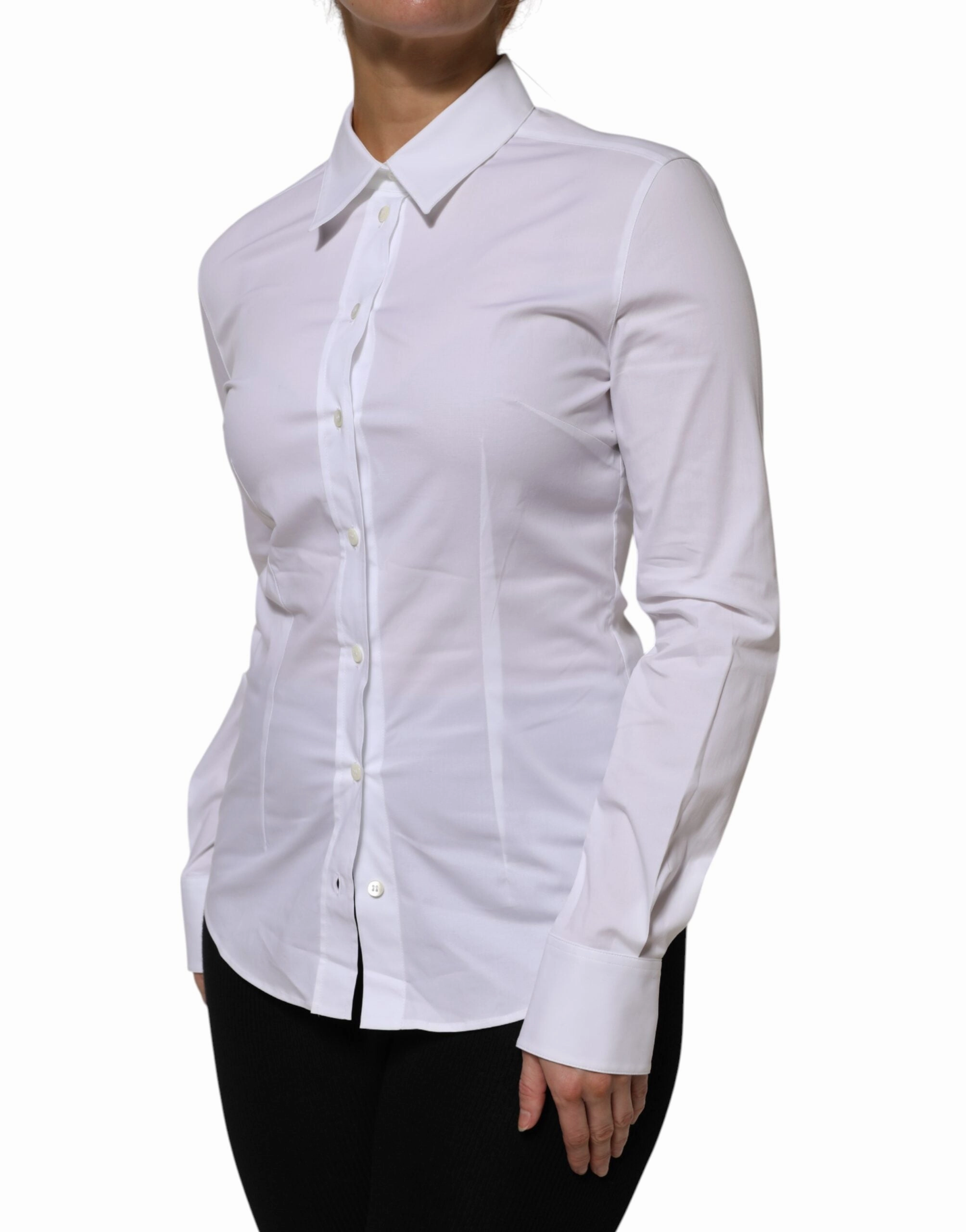 Dolce & Gabbana Cotton Colla Long Sleeves Shirt Women's Top (Pre-Owned)