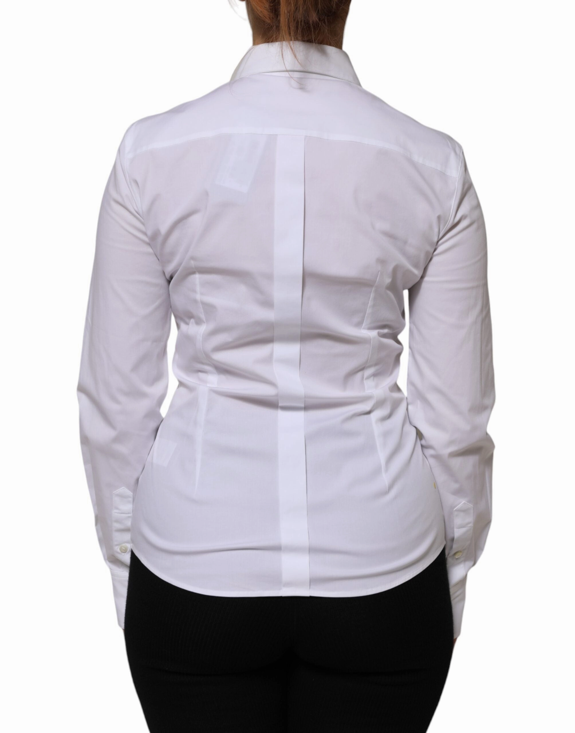 Dolce & Gabbana Cotton Colla Long Sleeves Shirt Women's Top (Pre-Owned)