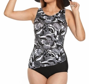Dominica Printed Drape One Piece Swimsuit In Lif Dominica Swim Womens - bandeau bikinis clearance