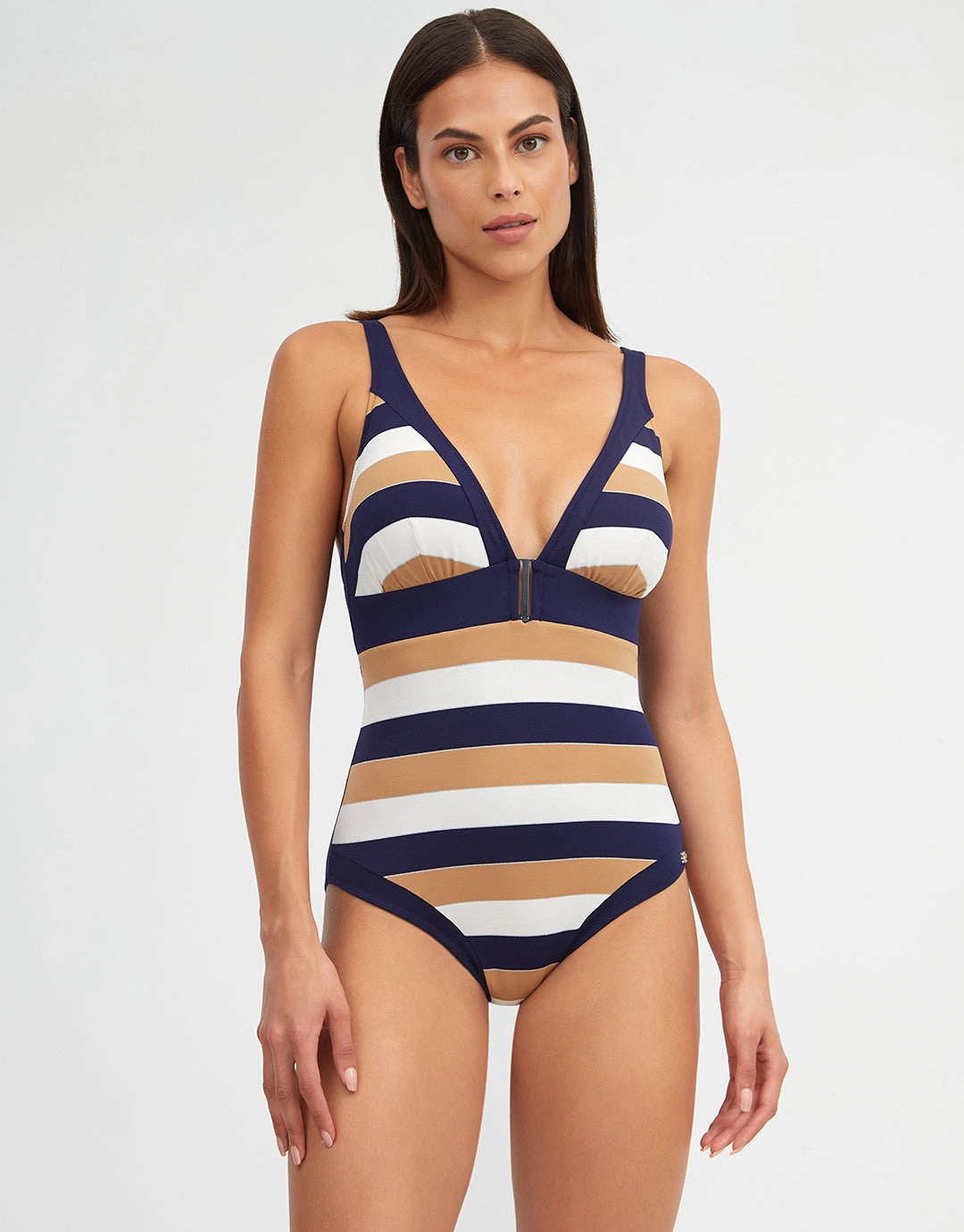 Doris Plunge Swimsuit - Stripe Nuria Ferrer - Nuria Ferrer fashion sale