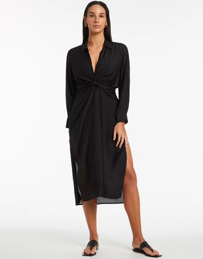 Dorsay Wrap Kaftan - Black Jets - Jets swimwear best price