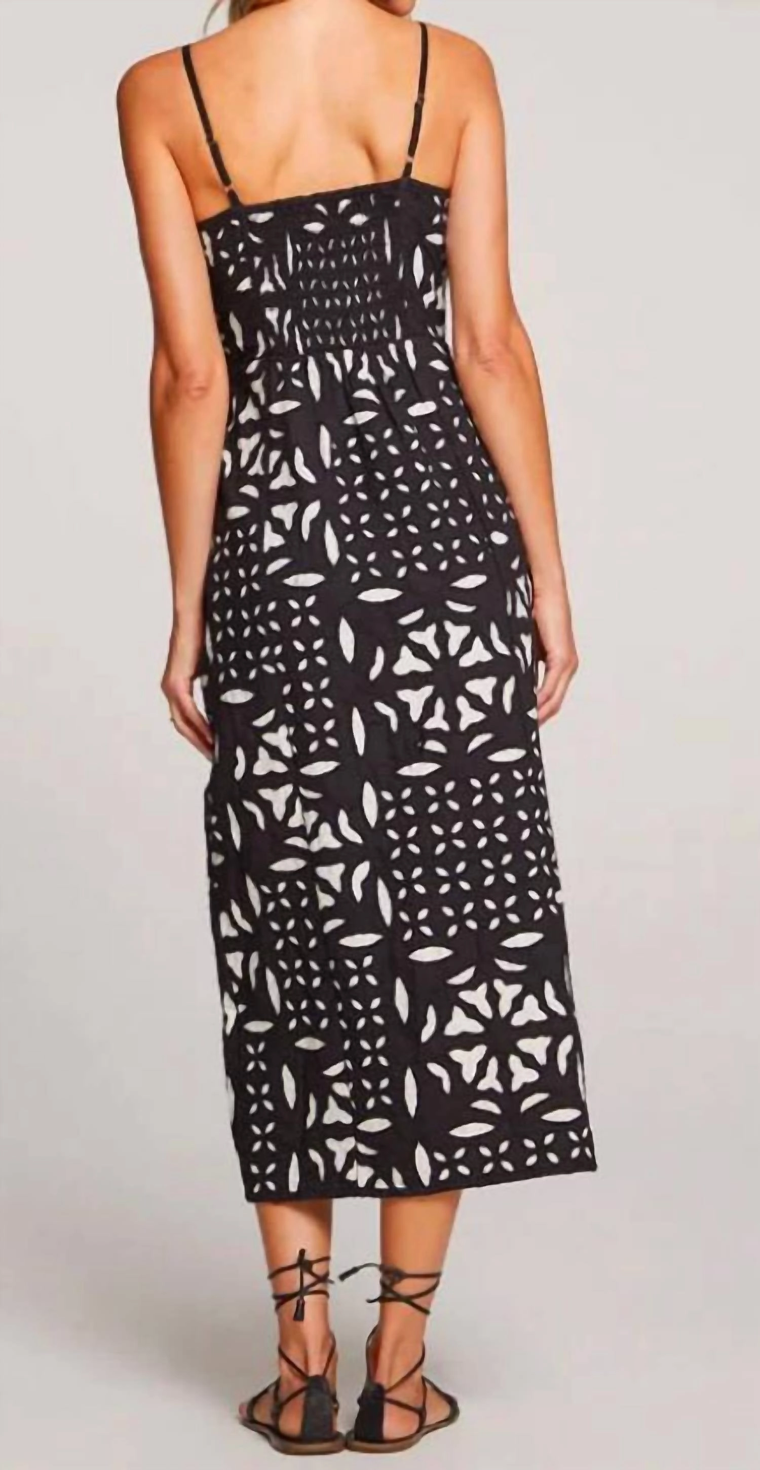 Dottie Midi Dress In Black Geometric