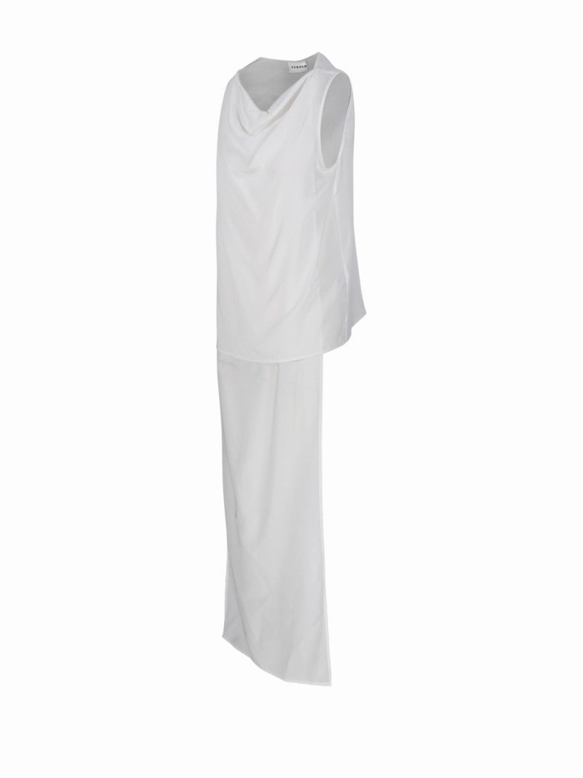 Draped Neckline Silk Blouse