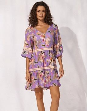 Dreamscape Tropics Mini Beach Tunic - Lilac Pastel Watercult - Watercult swimsuits sale