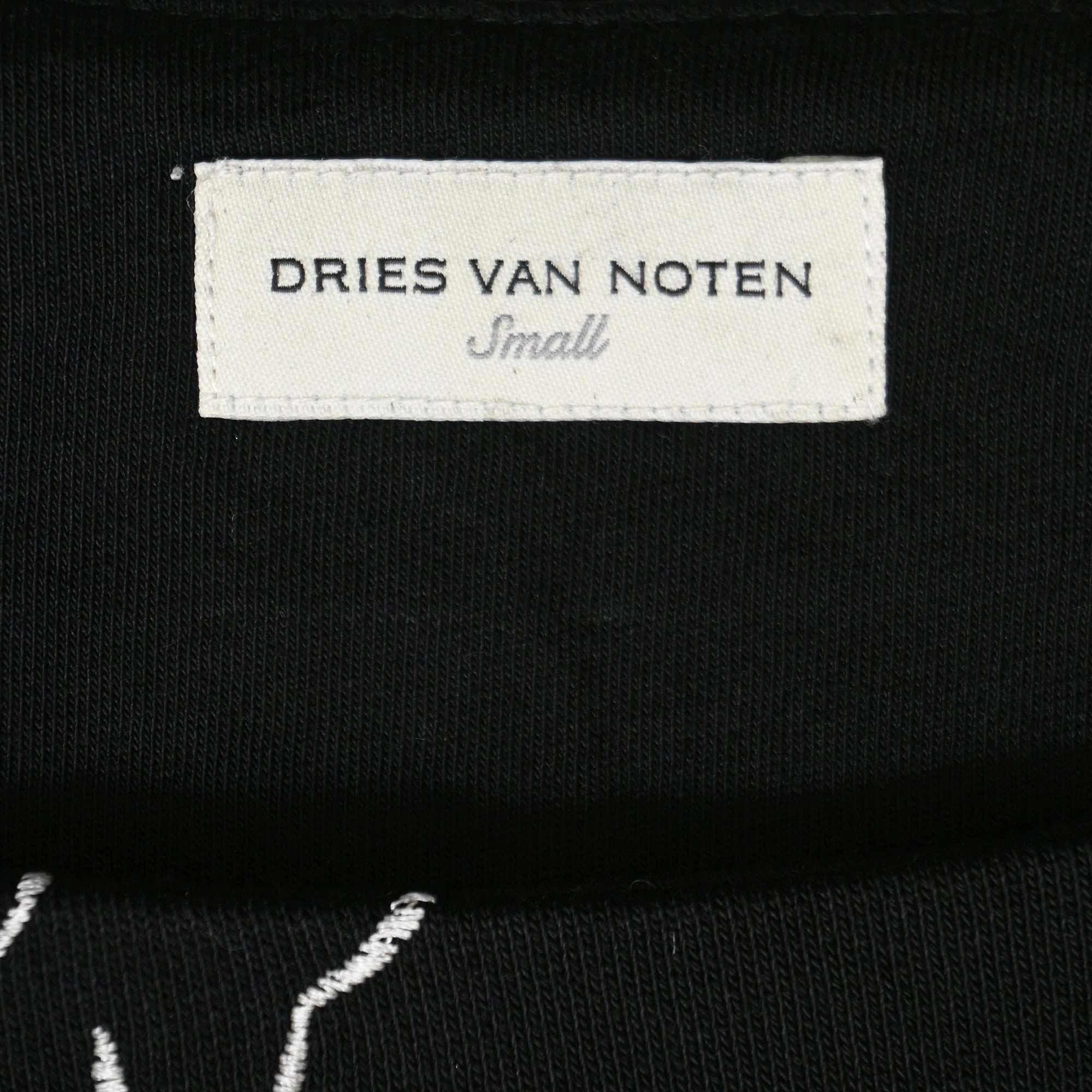 Dries Van Noten Embroidered 3/4 Sleeve Blouse in Black Cotton