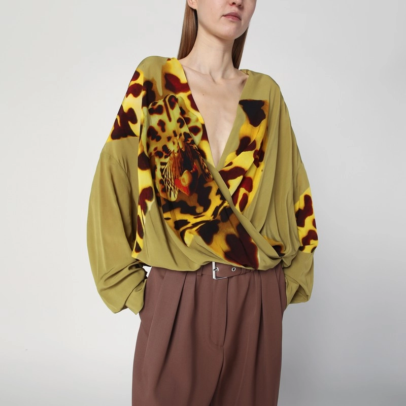 Dries Van Noten Women's Orchid Print Blouse In Viscose