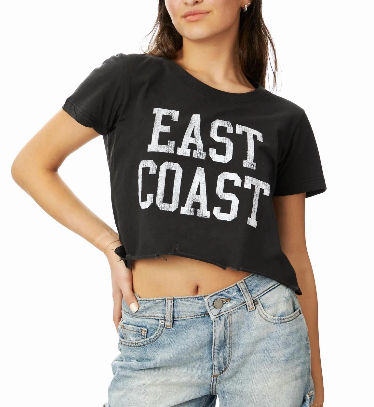 East Coast Cropped Tee In Black