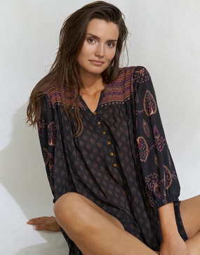 Eclectic Flames Tunic - Black Watercult - Watercult swimsuits sale