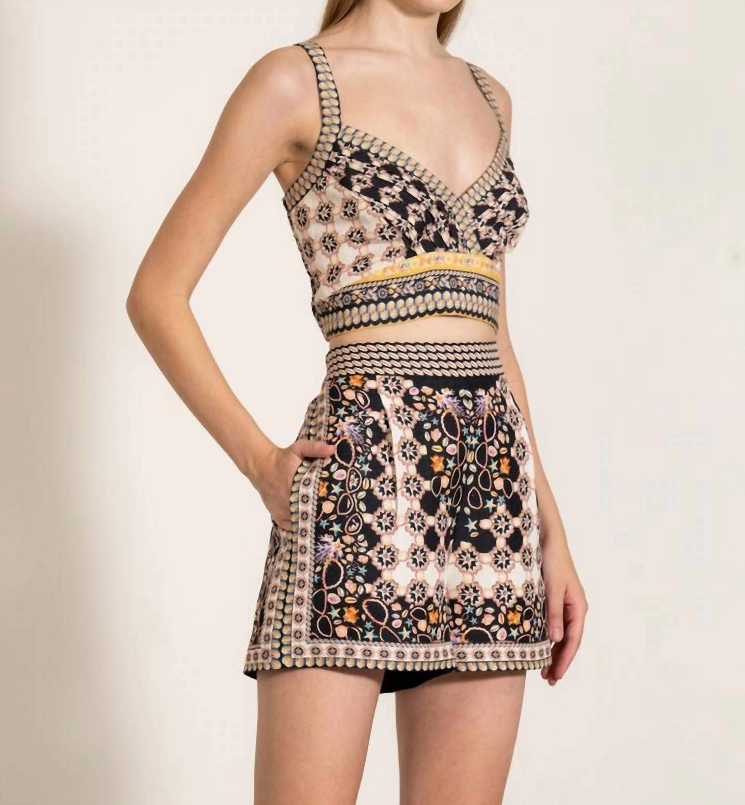 Elara Pleated Bustier In Brown