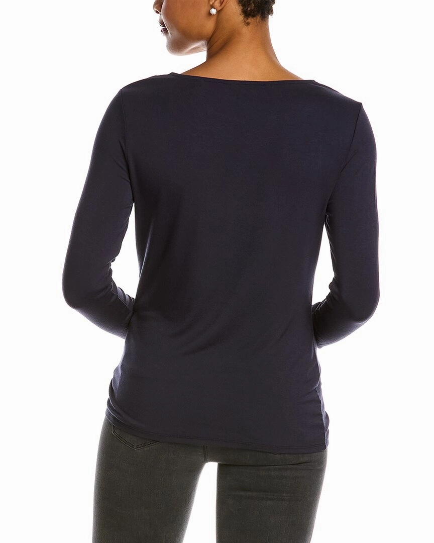 Elie Tahari Wide Boatneck Pleated Knit Top
