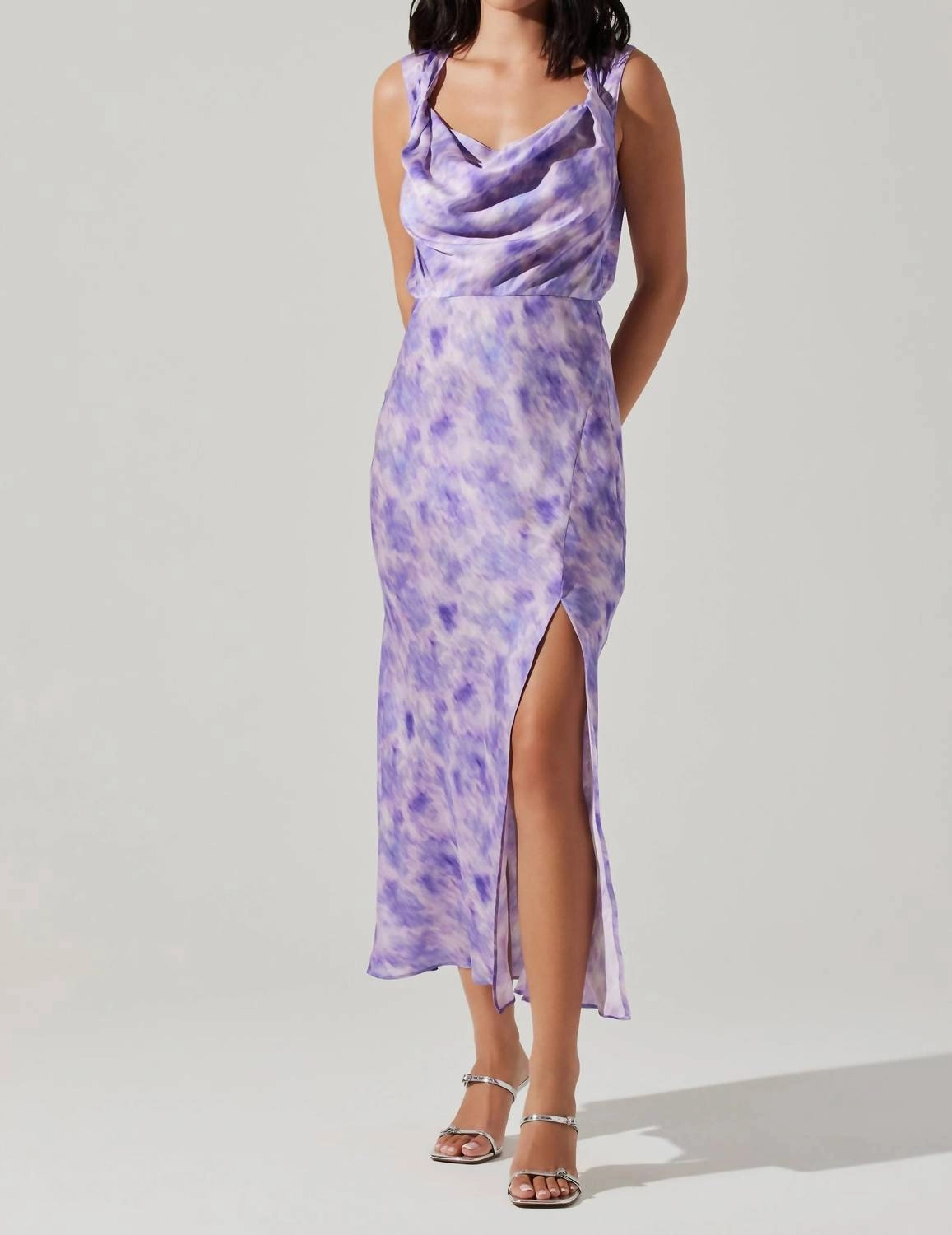 Elin Dress In Purple Abstract