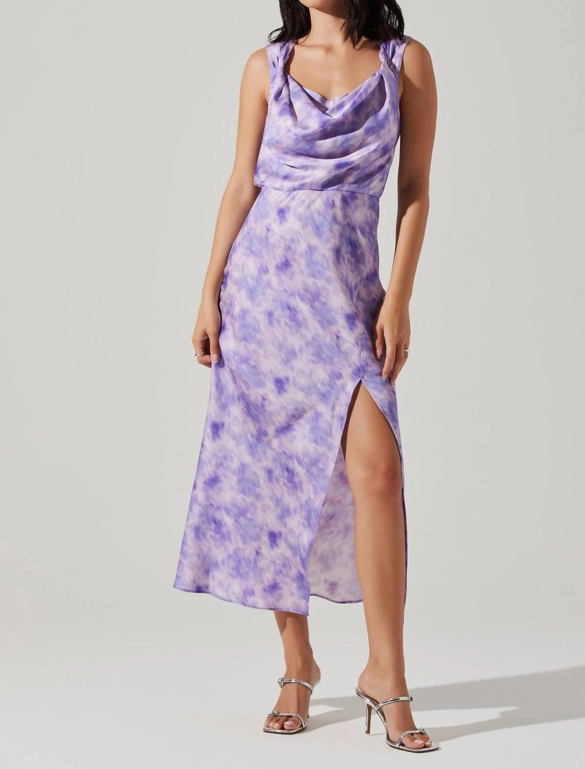 Elin Dress In Purple Abstract