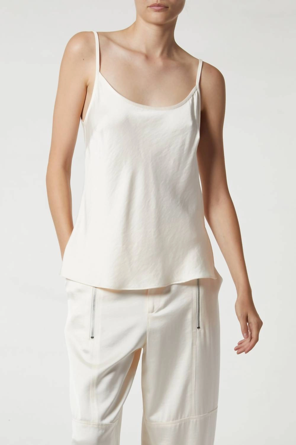 Elliot Charmeuse Cami Top In Ivor