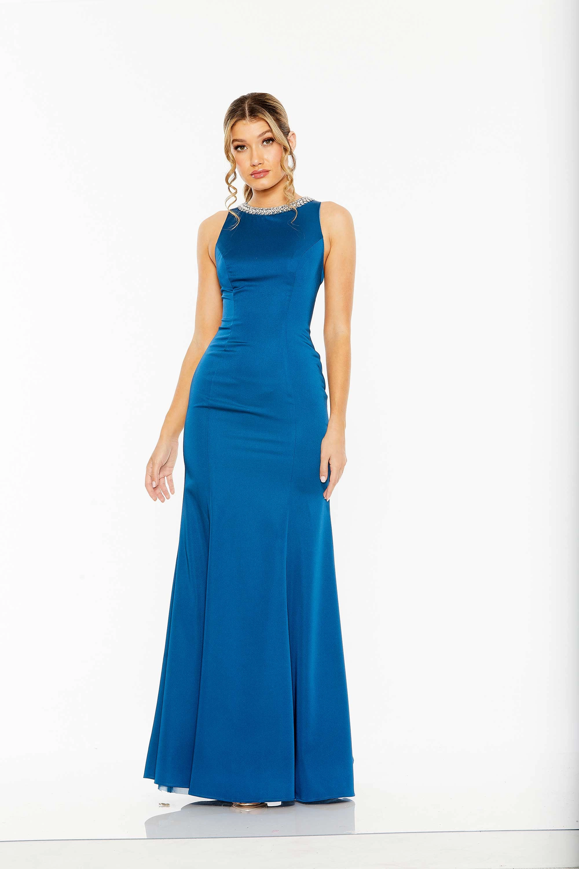 Embellished Neck Trumpet Gown
