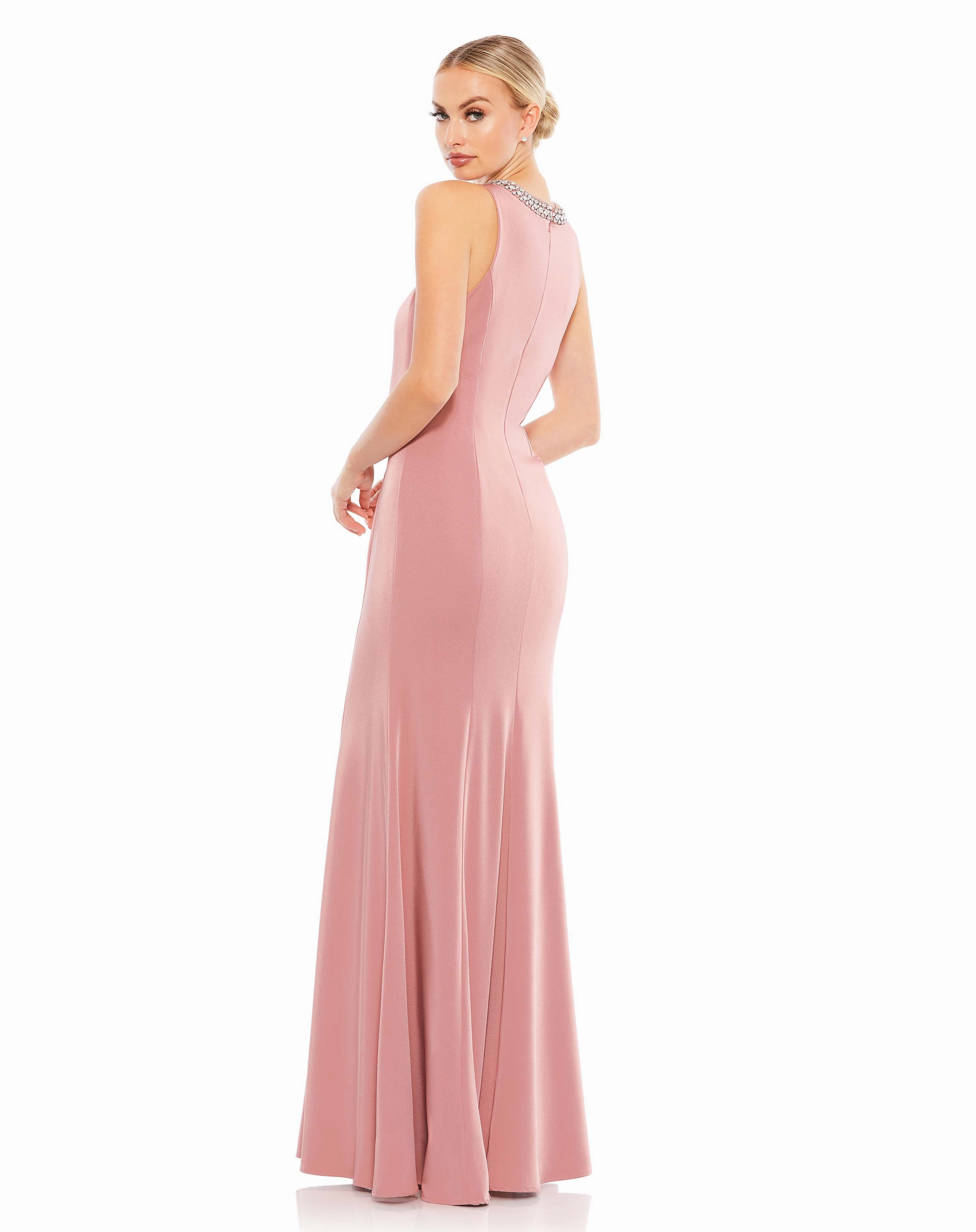 Embellished Neck Trumpet Gown