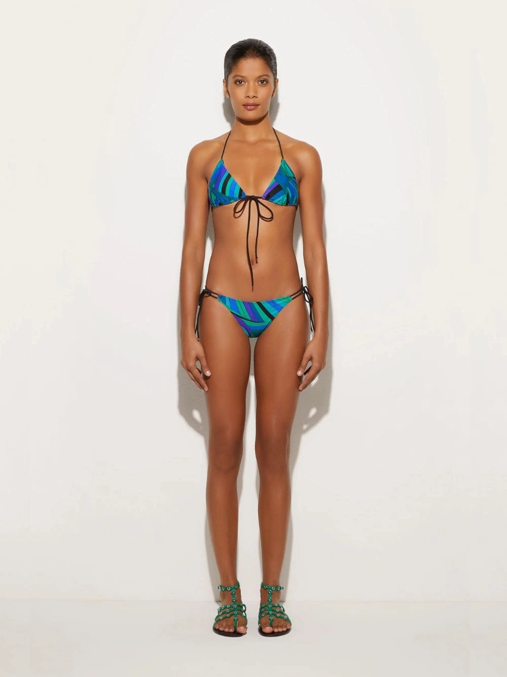 Emerald Iride Print Triangle Bikini Top