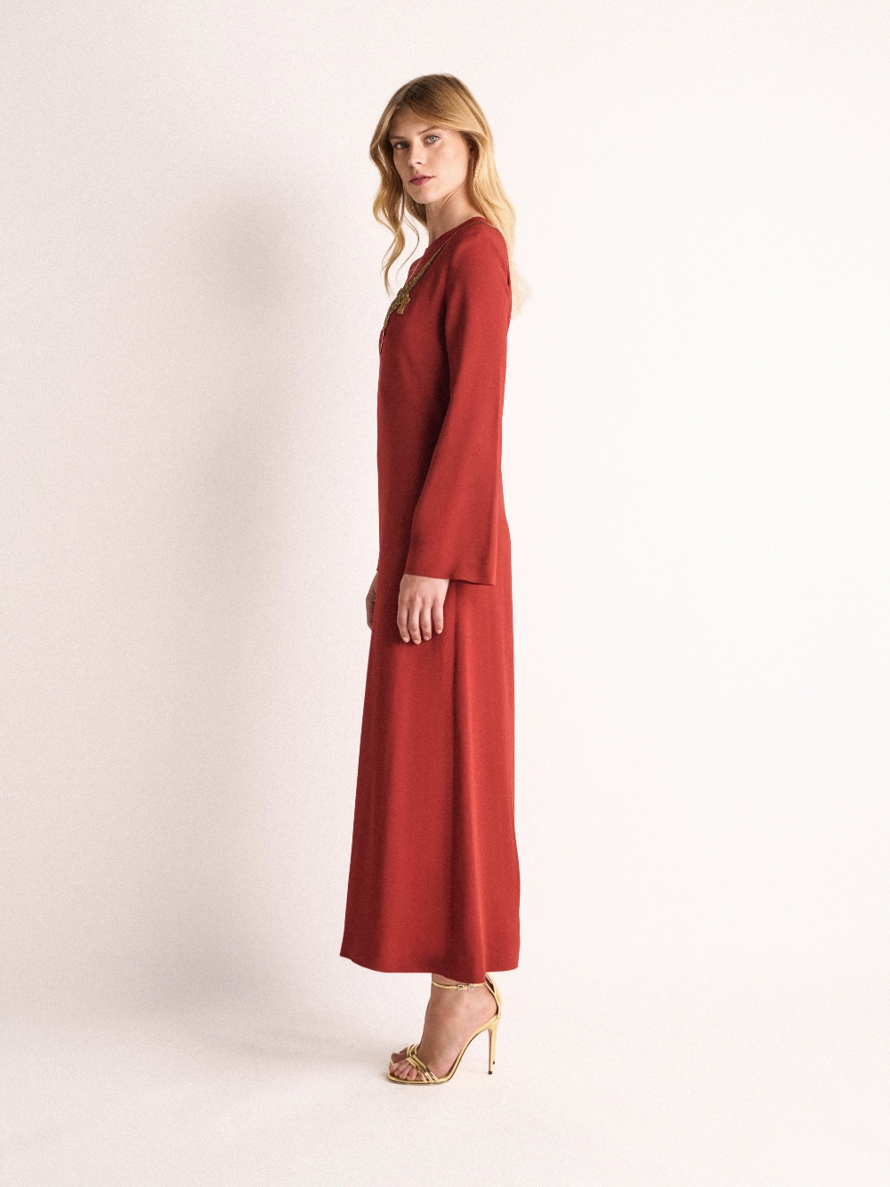 Enoki Burnt Henna Midi Dress