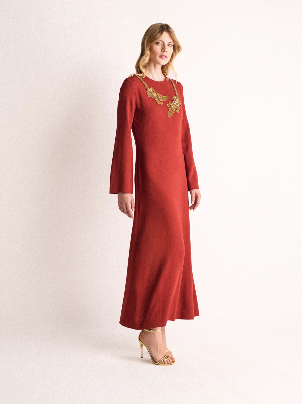Enoki Burnt Henna Midi Dress