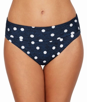 Equinox Fold Over Bottom In Midnight Blue Swim Womens - mesh swimwear sale