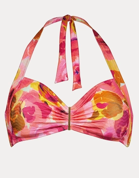 Euphoric Bloomwave Gathered Halter Bikini Top - Sunsoaked Neons Watercult - Watercult swimsuits sale
