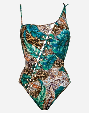 Exotica Laced One Shoulder Swimsuit Maryan Mehlhorn - Maryan Mehlhorn dresses