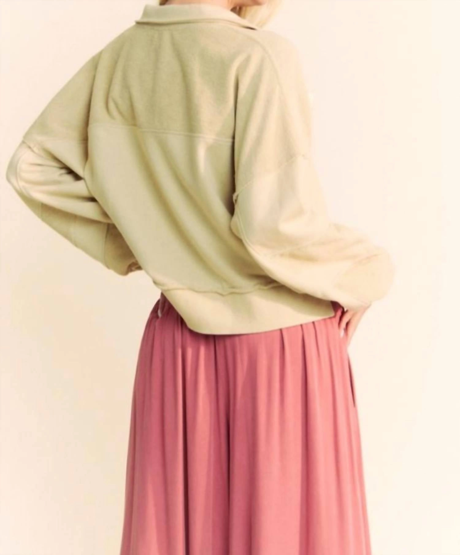 Eyelet Lace Up Top In Natural